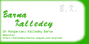 barna kalledey business card